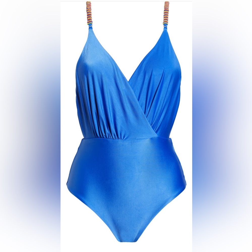 FARM RIO Beaded Strap One-Piece Swimsuit, Medium, $195